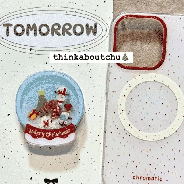 일부당일출고🎄16시리즈가능🎄메리 크리스마스 산타 트리 친구들 스노우볼 스마트톡 자석케이스 아이폰케이스 겨울케이스 귀여운케이스 아이폰 13 14 15 16 프로 맥스 promax