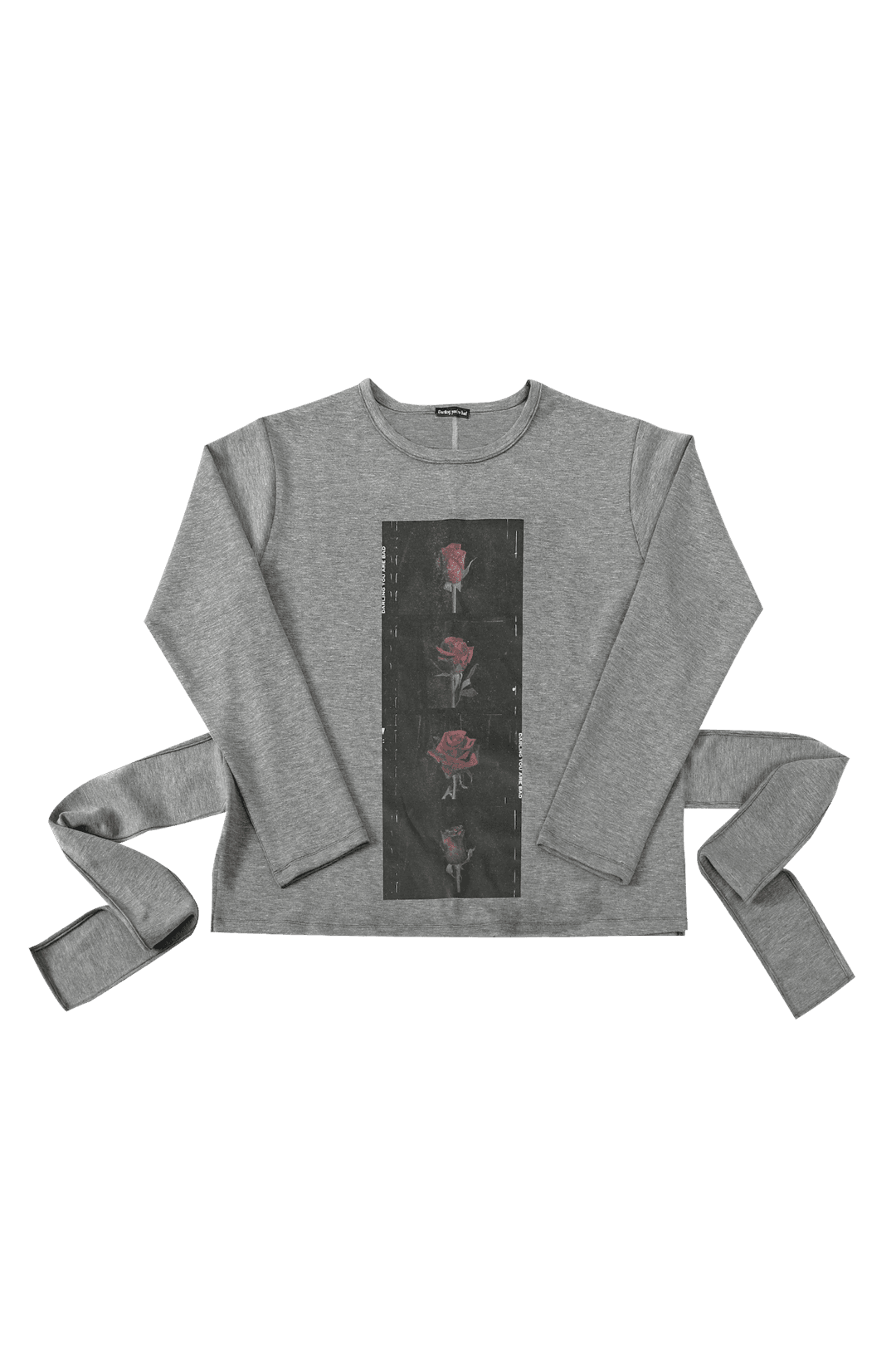 [Pre-order 15% off ~1.31] Back-Strap Rose Film Tee #Gray (2.9 출고) | 달링유어배드