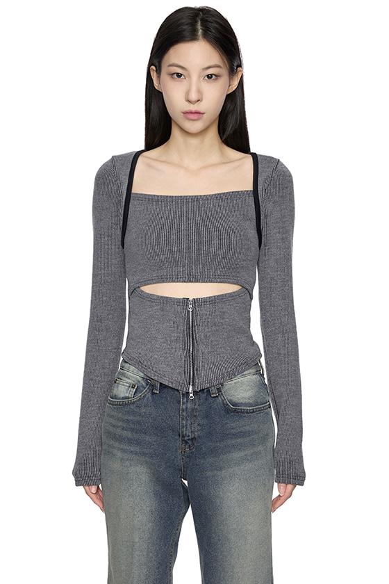 에린 지퍼 티셔츠