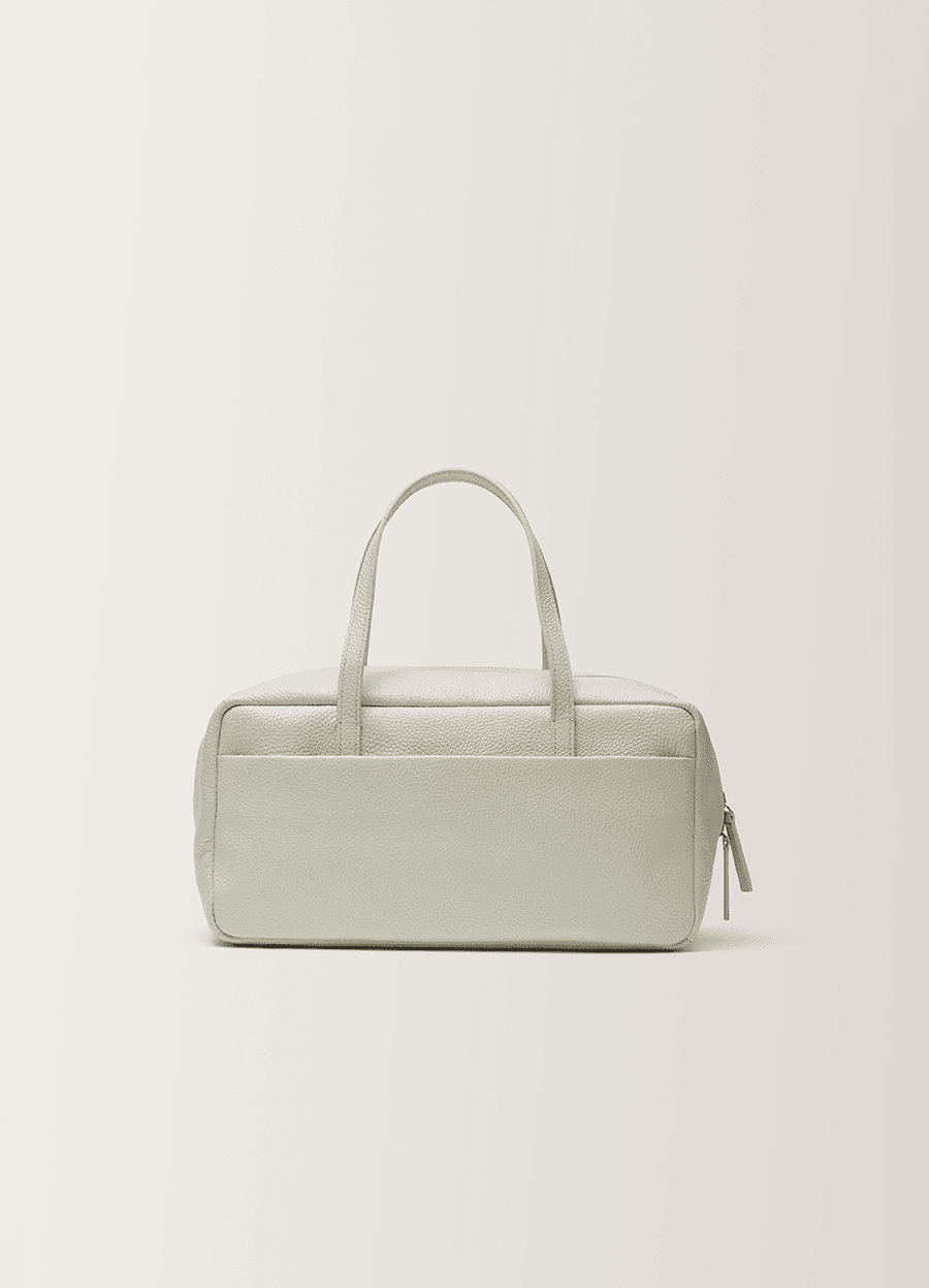 Pocket tote leather bag (Salt)