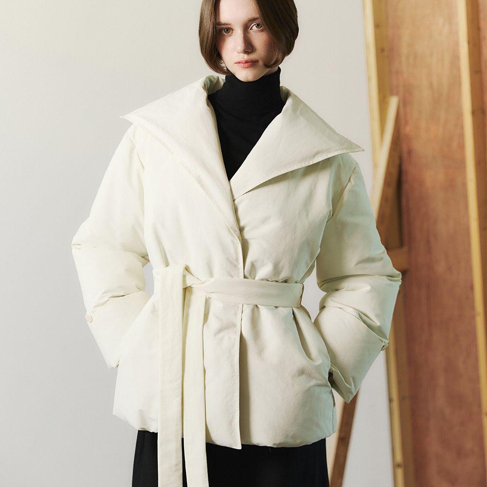 [LETQSTUDIO] Wrap Goose Down Jacket_Porcelain