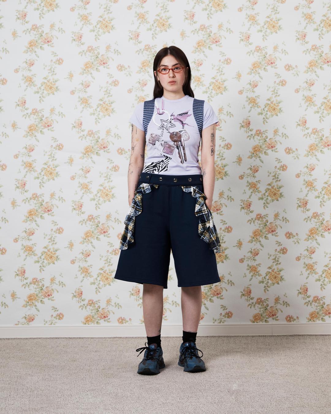 Ruffle basketball shorts Navy