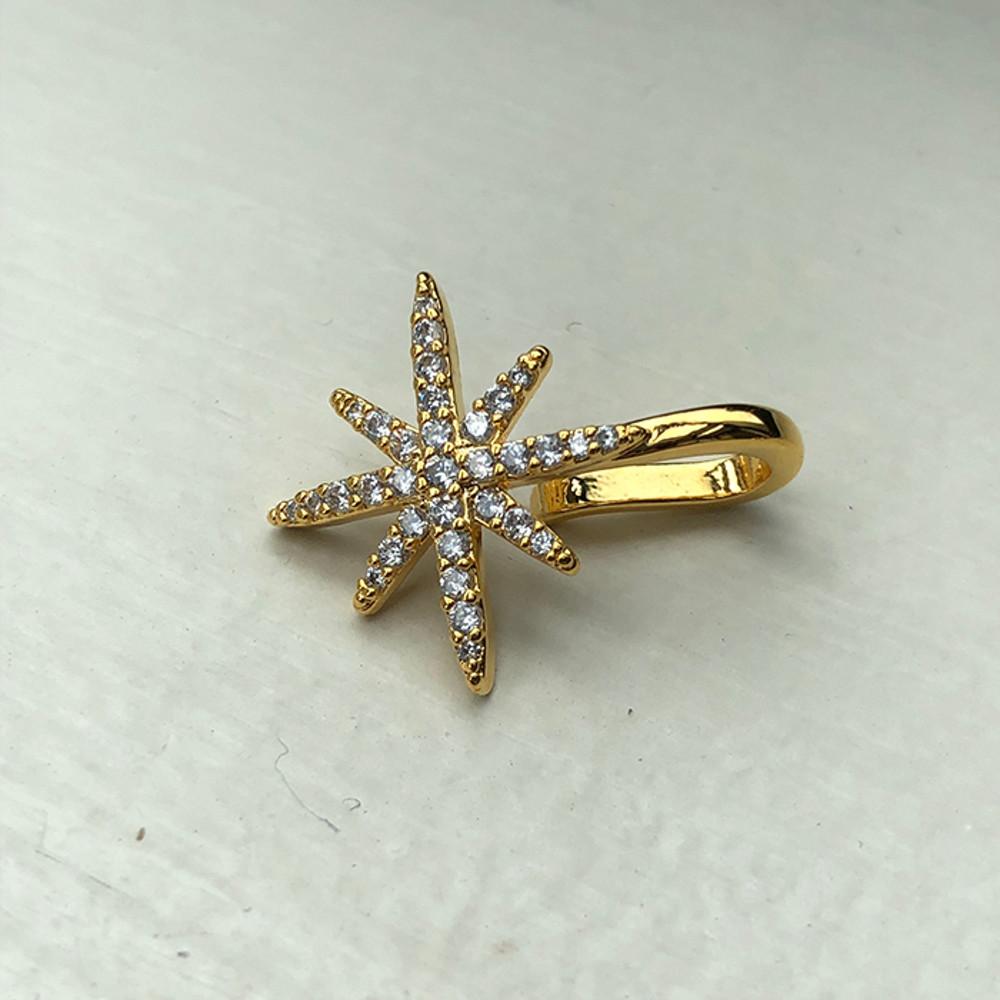 크리스탈 별 스파크 큐빅 이어커프 귀찌