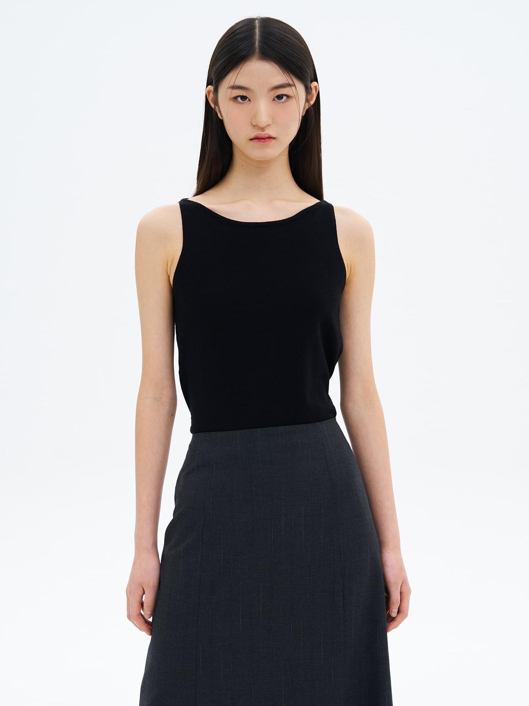 슬리브리스 풀오버 - 블랙