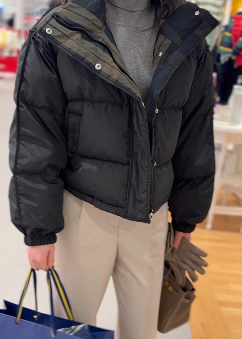 로렌* 체크 & 솔리드 RL *리버시블* 웰론 패딩  (블랙 아이) 강추*