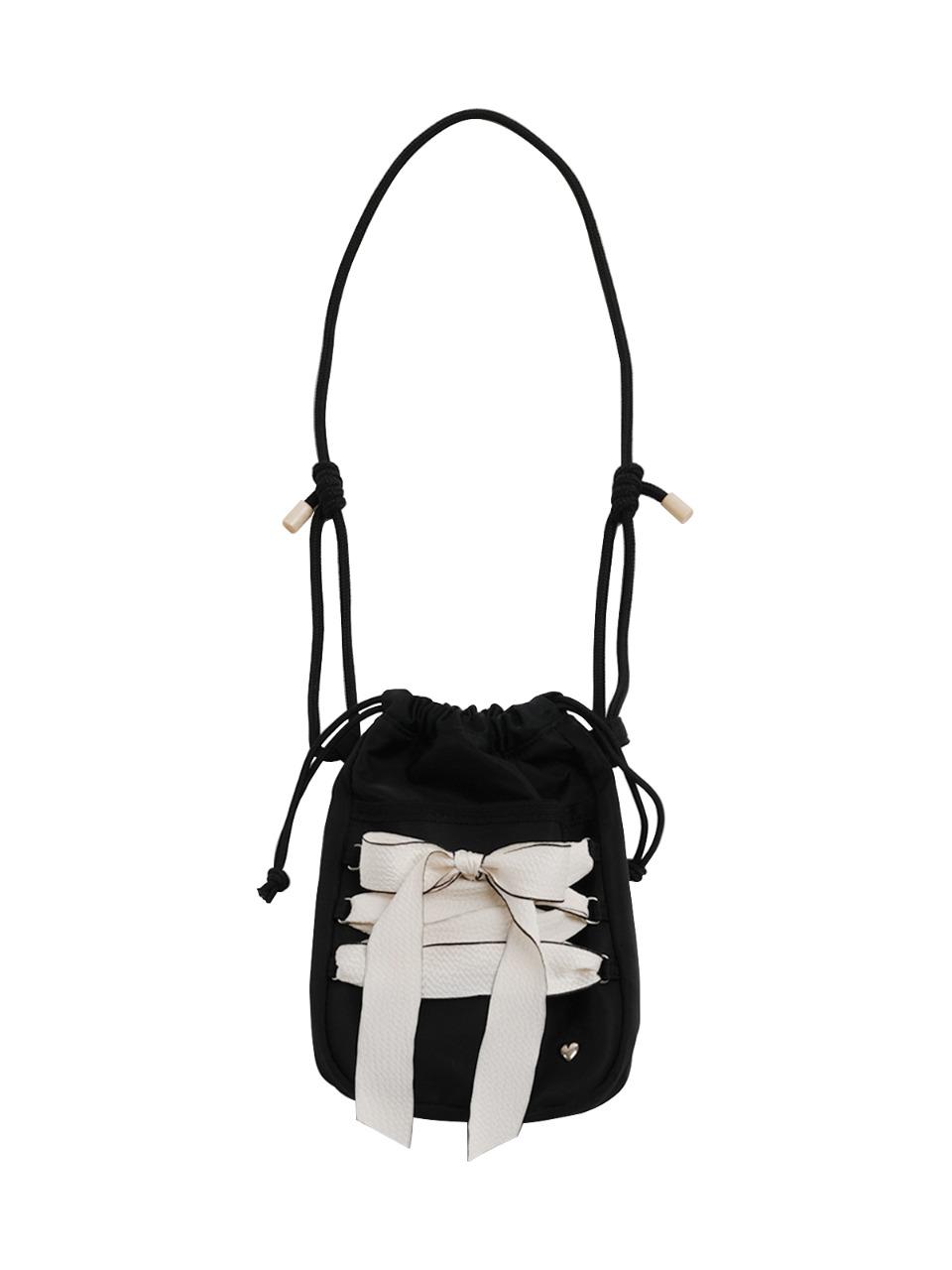 [ 5% OPEN SALE ~ 6/25 ] mini sneaker ribbon bag - black