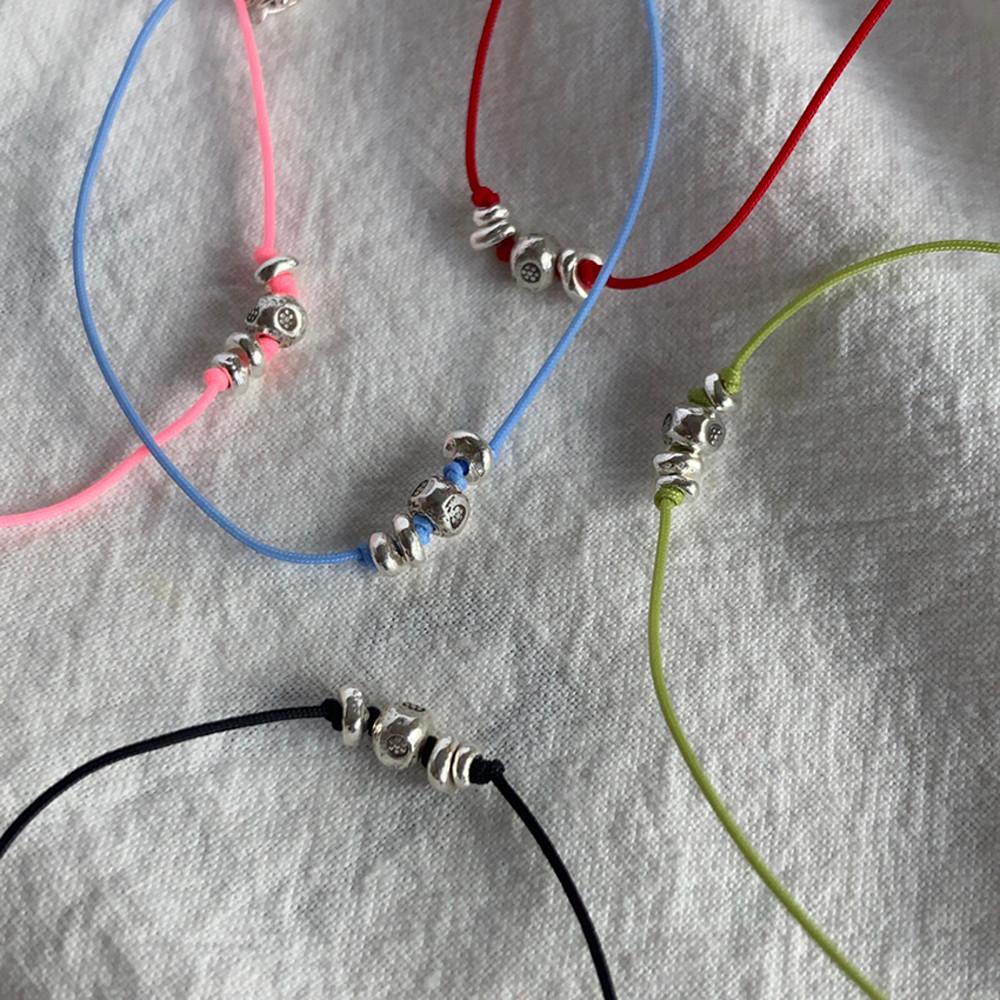 실버볼컬러실목걸이(5col) 실버925 끈목걸이 레이어드 슬림 파스텔 여름 악세사리