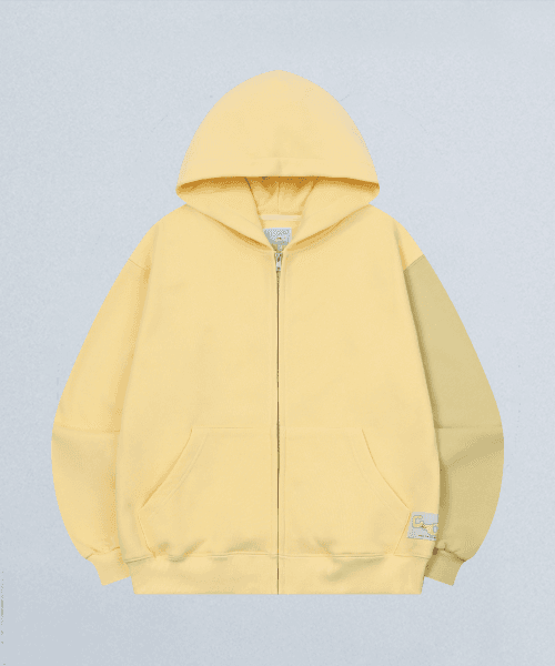 CEC LABEL ZIP-UP HOODIE (LEMON)