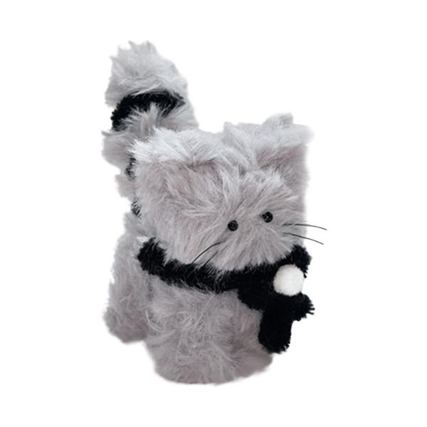 (Fluffy day) Myomyo Cat Keyring Gray