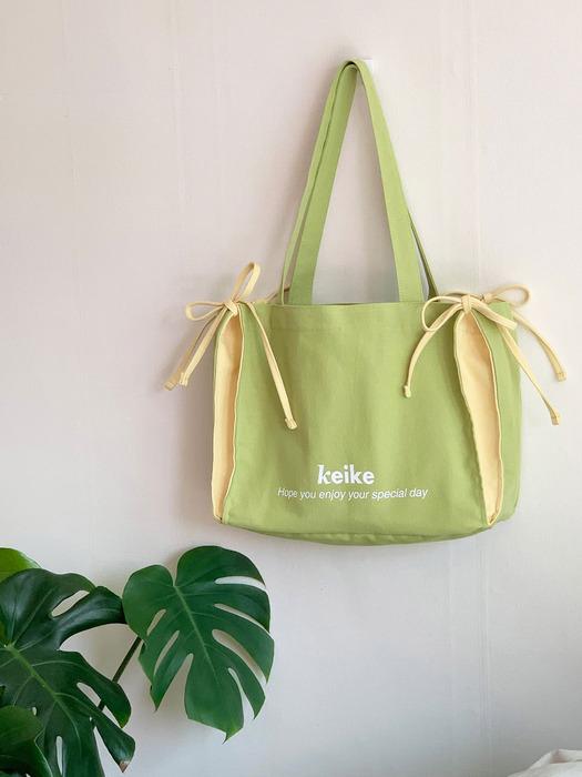 ribbon bag_green yellow