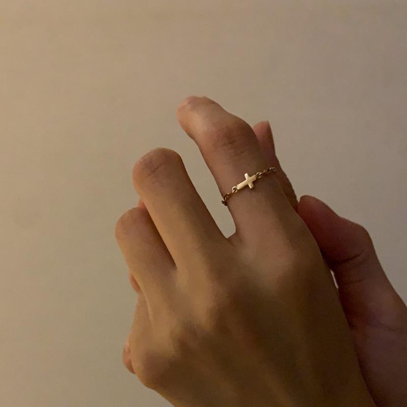 십자가 체인 반지(14k gold)