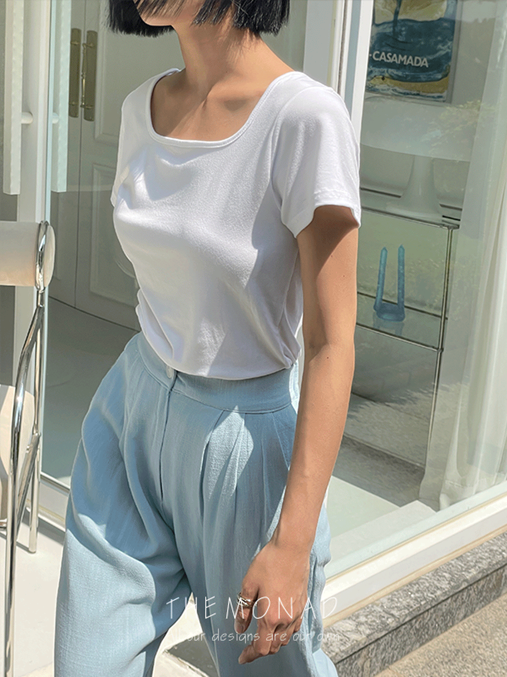 [3천장돌파/무료배송/MADE] 썸머 쫀쫀 스퀘어넥 반팔티