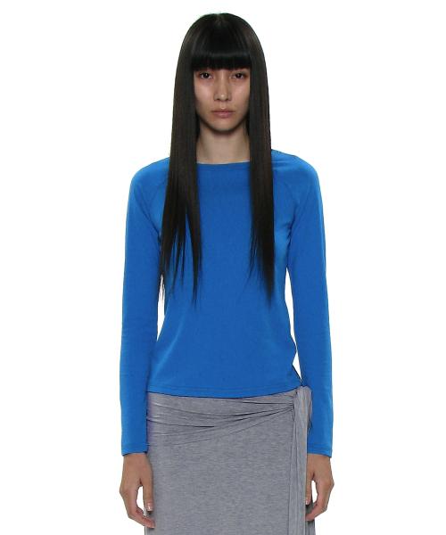 PWC 세미 쉬어드 롱 슬리브 티_블루