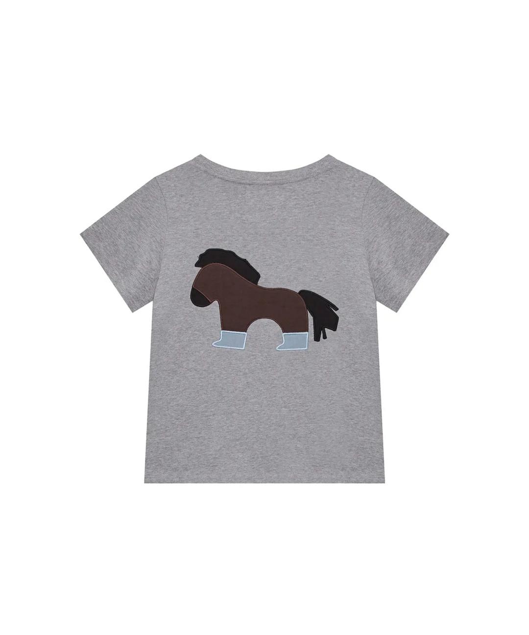 탄산마그네슘 포니 아플리케 티셔츠 (Grey)