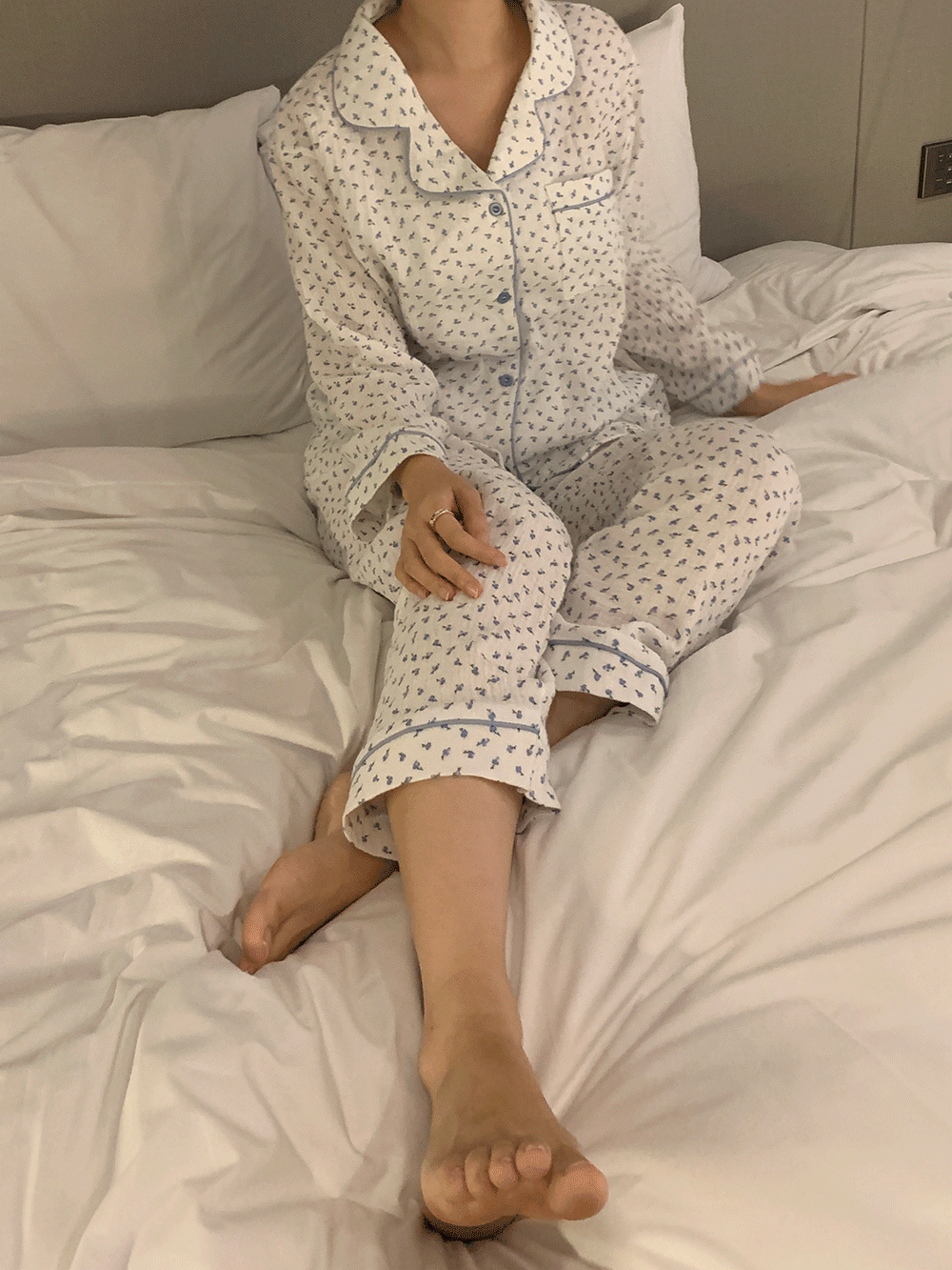 플라워 파자마 (light blue)