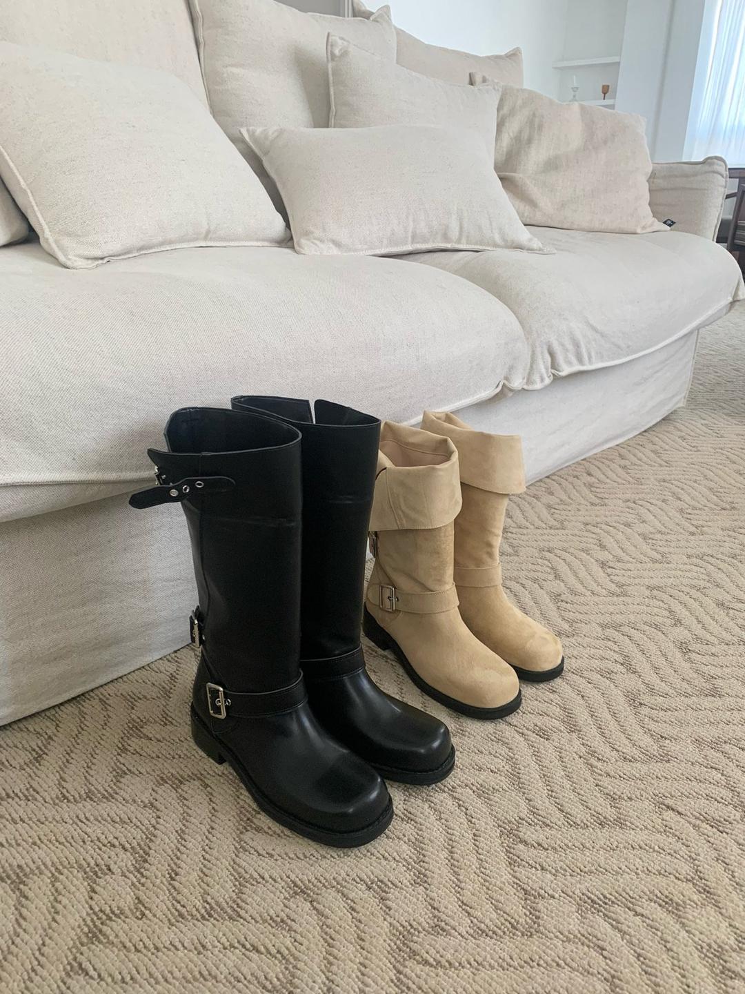 프롬릴리 ❤️주문폭주❤️ [원조]바이커맛집❣️ 접어서 신을 수 있는 투웨이 바이커 하프 미들 부츠