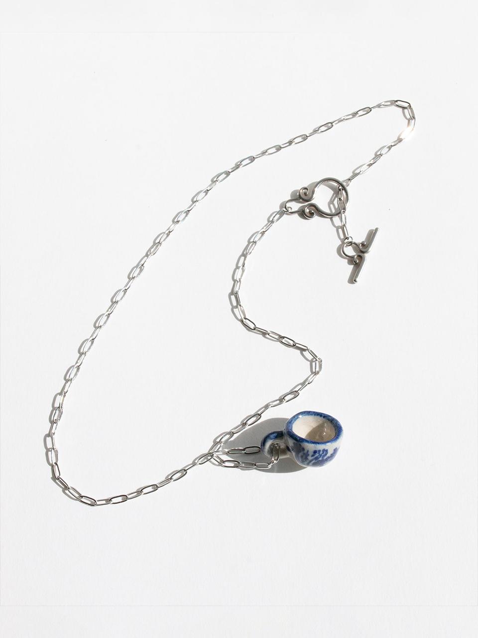 티컵 펜던트 네크리스 - 청자