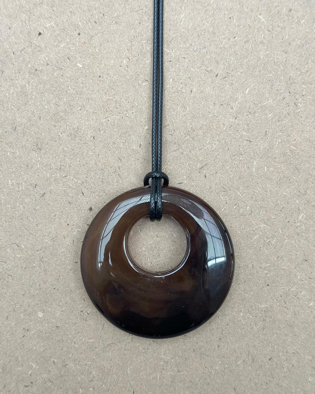 BROWN AGATE HOOP NECKLACE 02