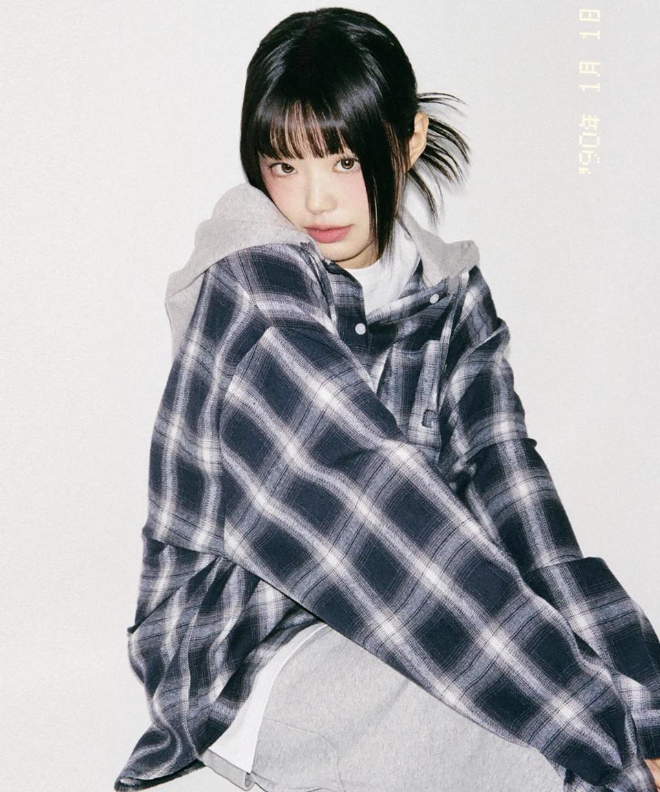 어커버 타탄 스웻후드 오버핏 체크셔츠 2color