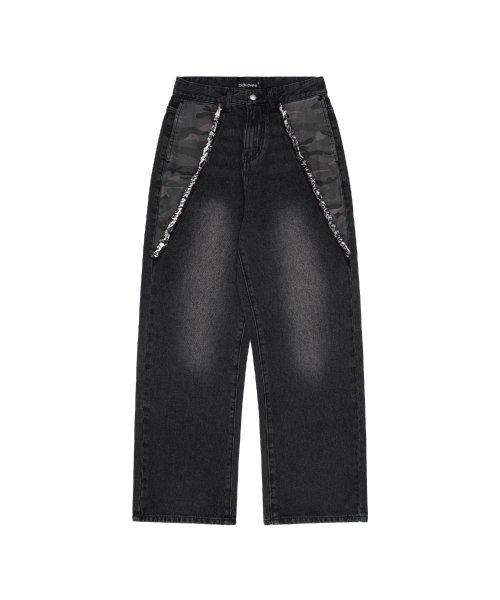 [NK] Camo Point Denim Pants (Black)_K23ZC214