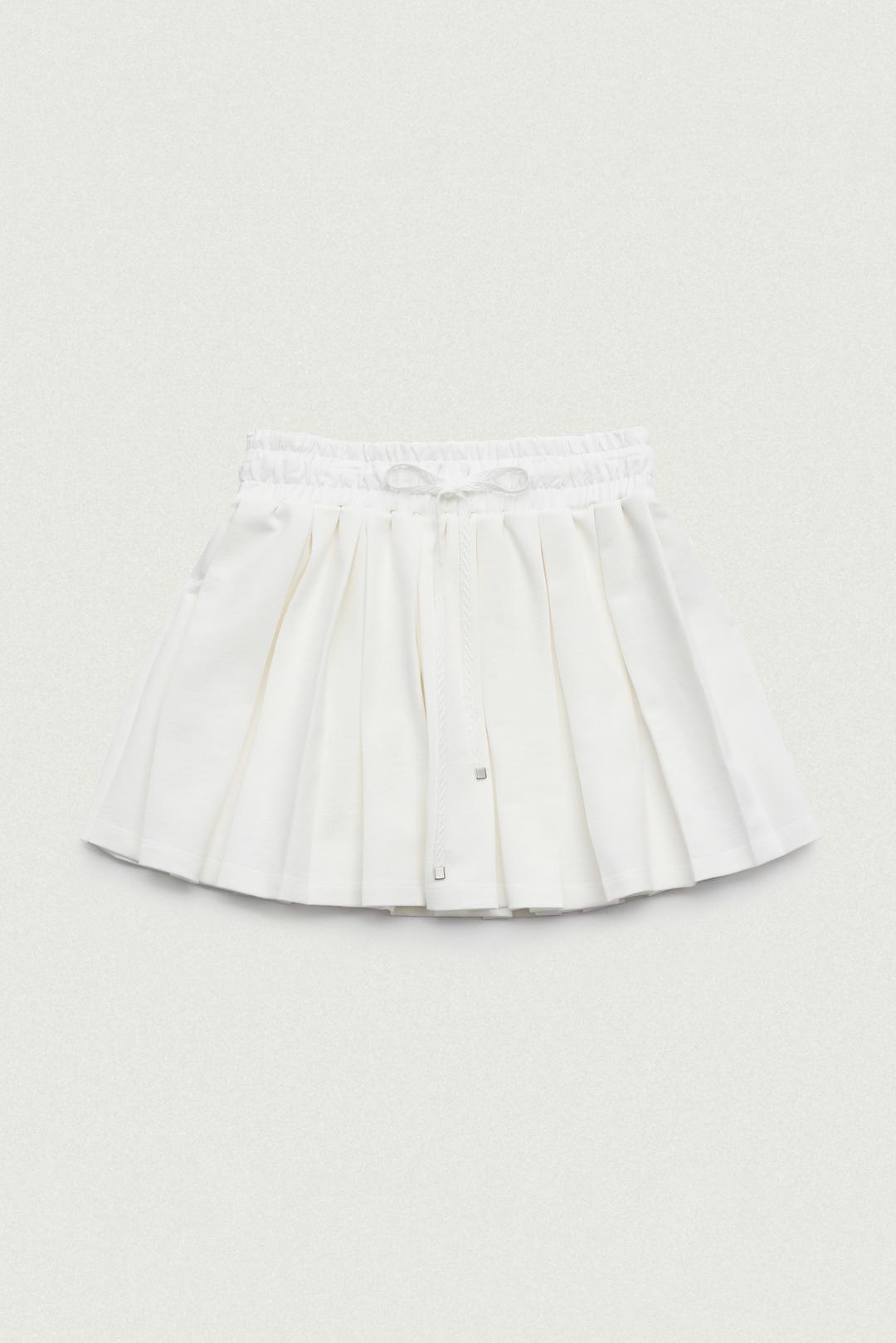 Girls Pleated mini skirt (Ivory)