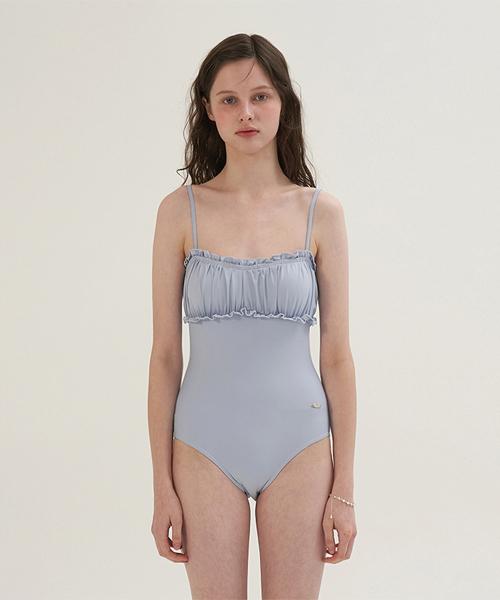 Frill pendant swimsuit - Light Blue