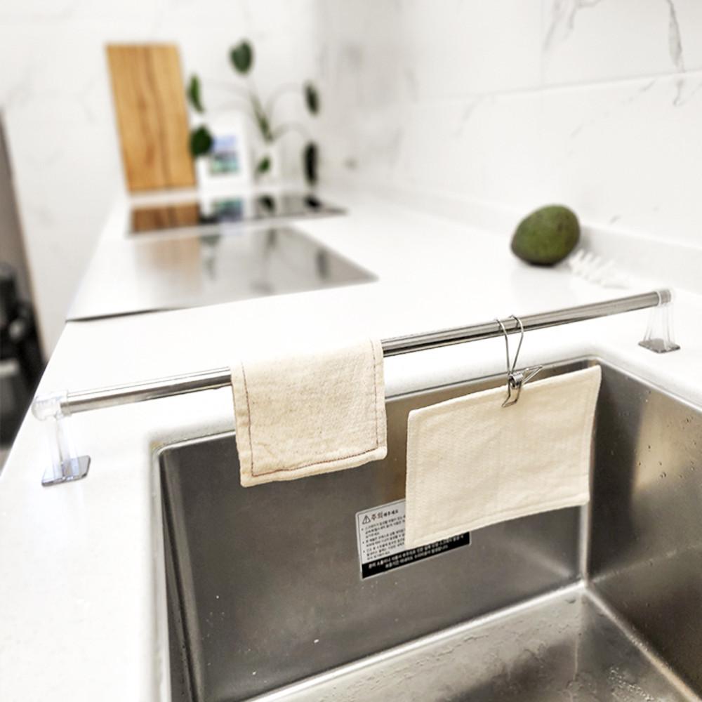 접착식 주방 심플 스텐 수건 행주걸이