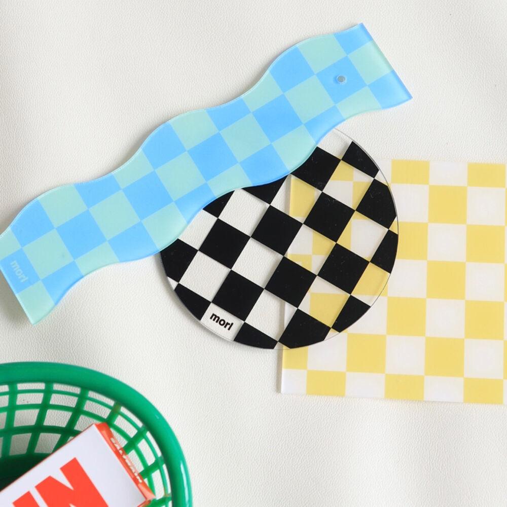 체커보드 서클 코스터 컵받침 (2color)