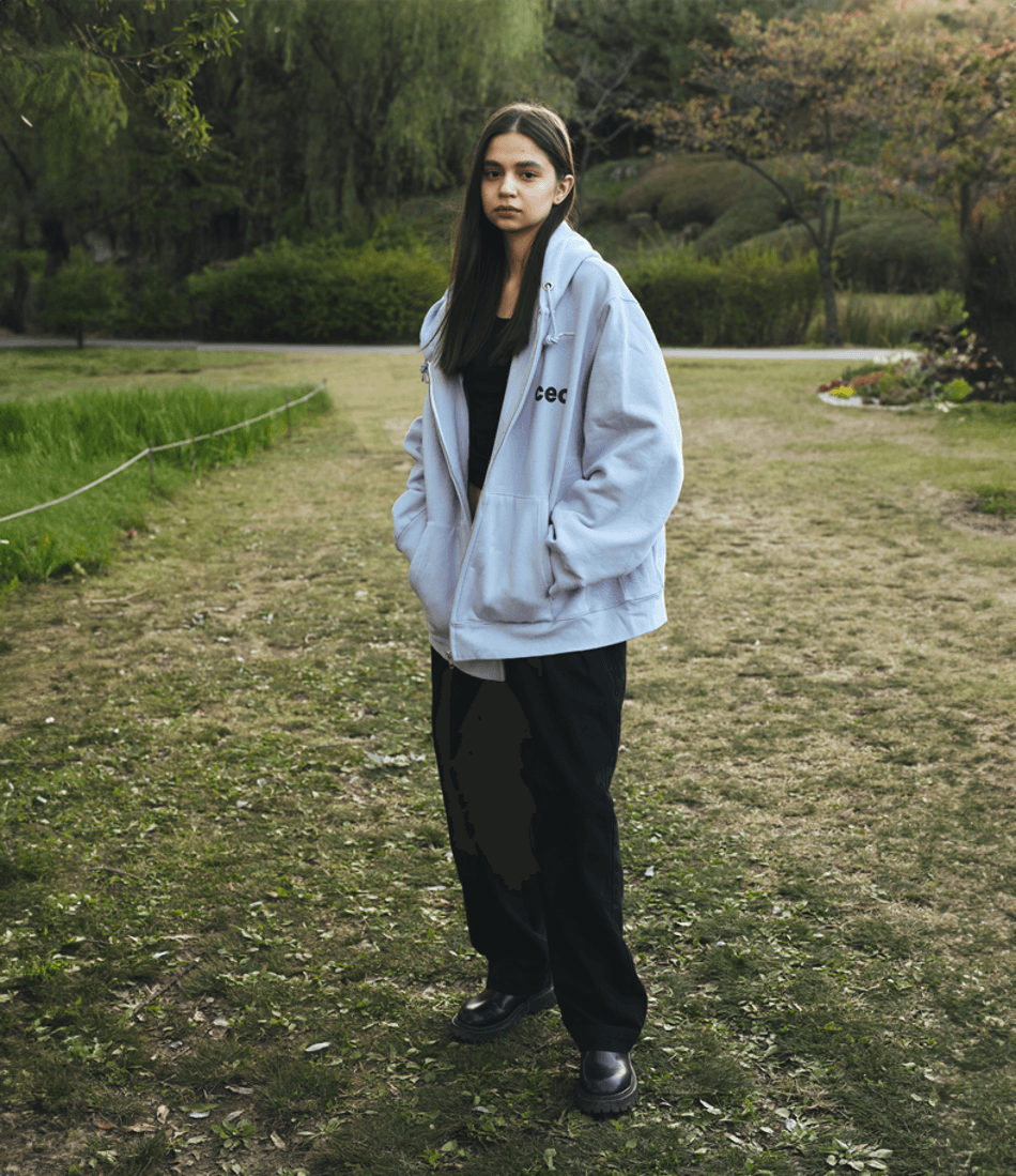 CEC ZIP-UP HOODIE(SKY BLUE/기모)