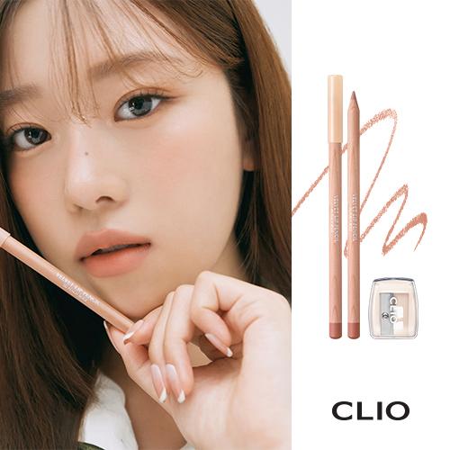 클리오 벨벳 립 펜슬 기획세트 (본품+샤프너 구성), 002 피치 베이지, 1.45g, 1개