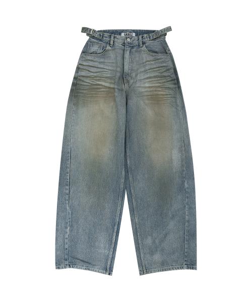 COATED BALLON DENIM PANTS [BLUE]