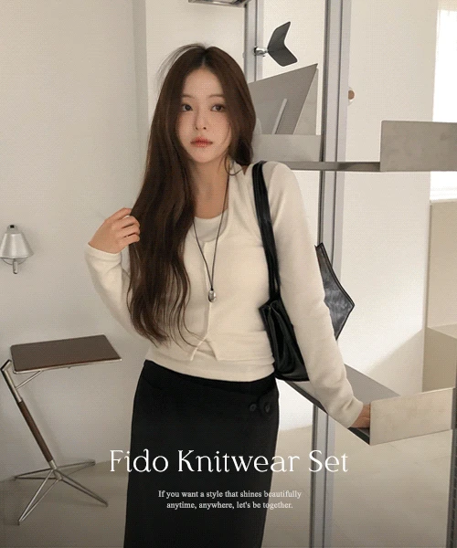 [주문폭주🔥]피도 기모 홀터 골지 나시 니트 세트 - 3color (레이어드/겨울하객룩)