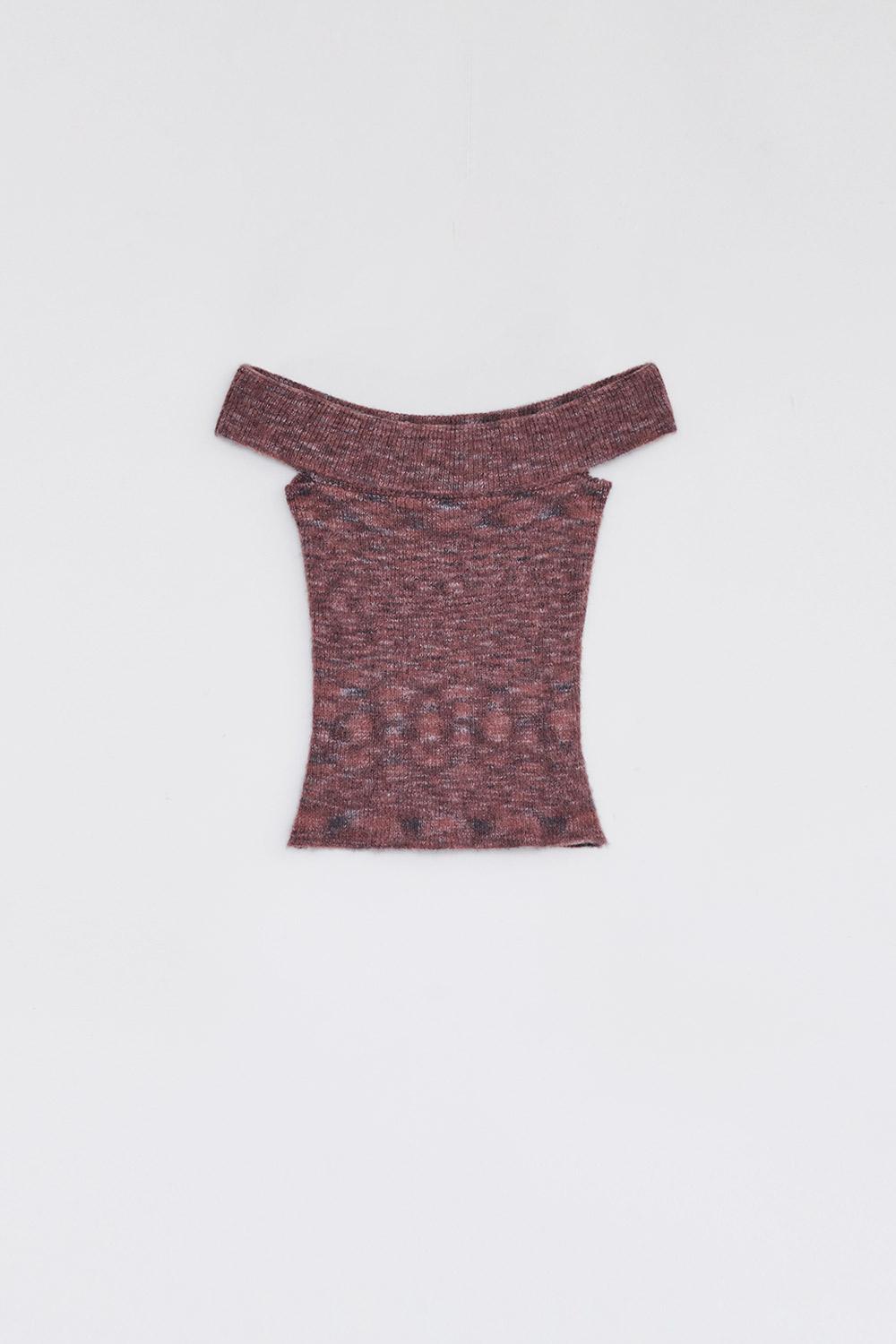BRUSHED OFF SHOULDER KNIT