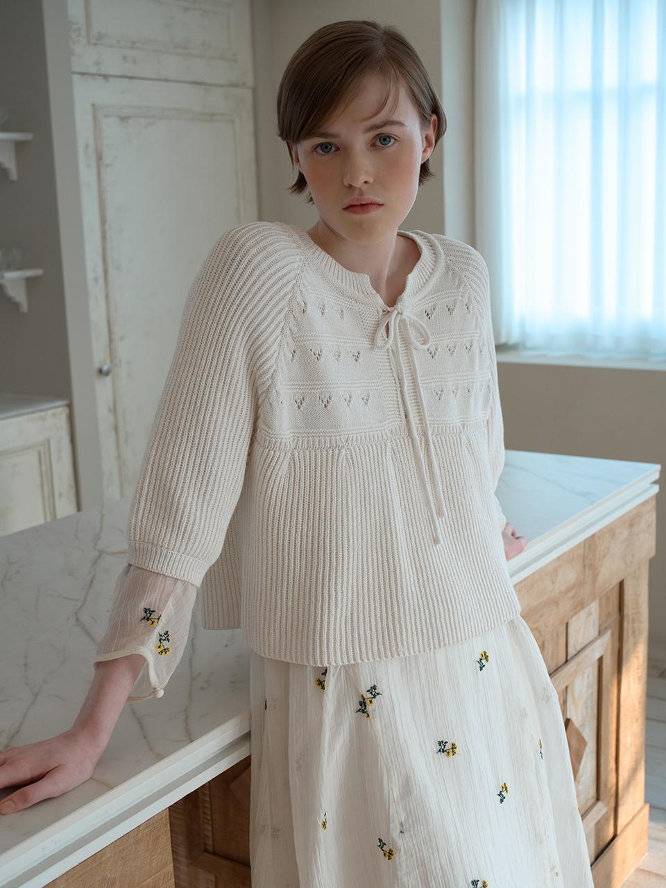 Ribbon Crochet Knit Pullover VC2433PO301M