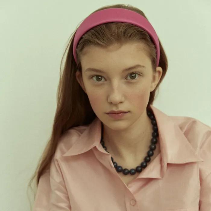 [Elizabeth Moments] Magenta Pink Satin Headband