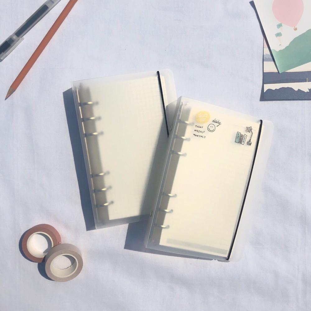 반투명 6공 다이어리 A6 커버 만년형