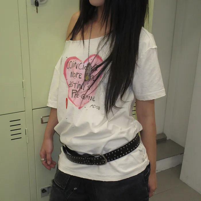 UNISEX HEART MESSAGE T-SHIRT atb1251u(ECRU)