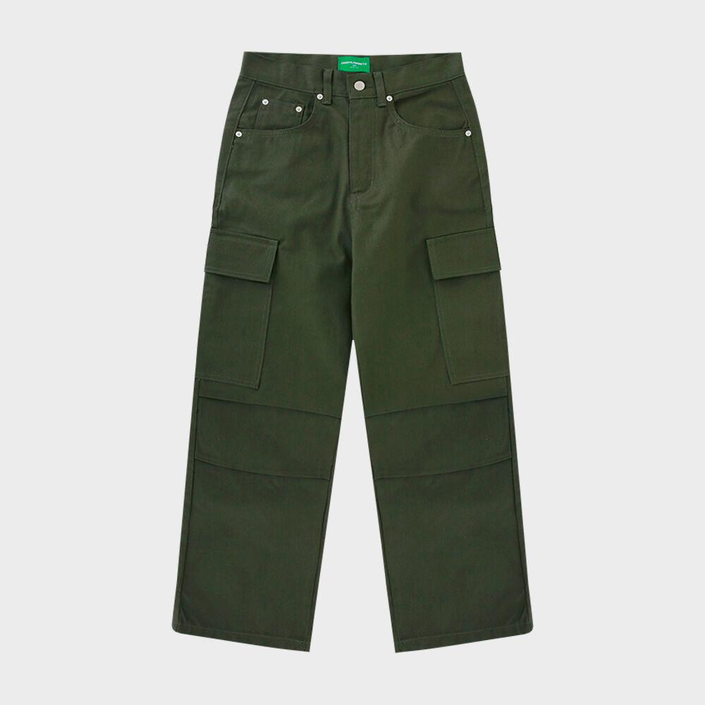 OHNT TWILL BALLOON FIT CARGO PANTS_KHAKI