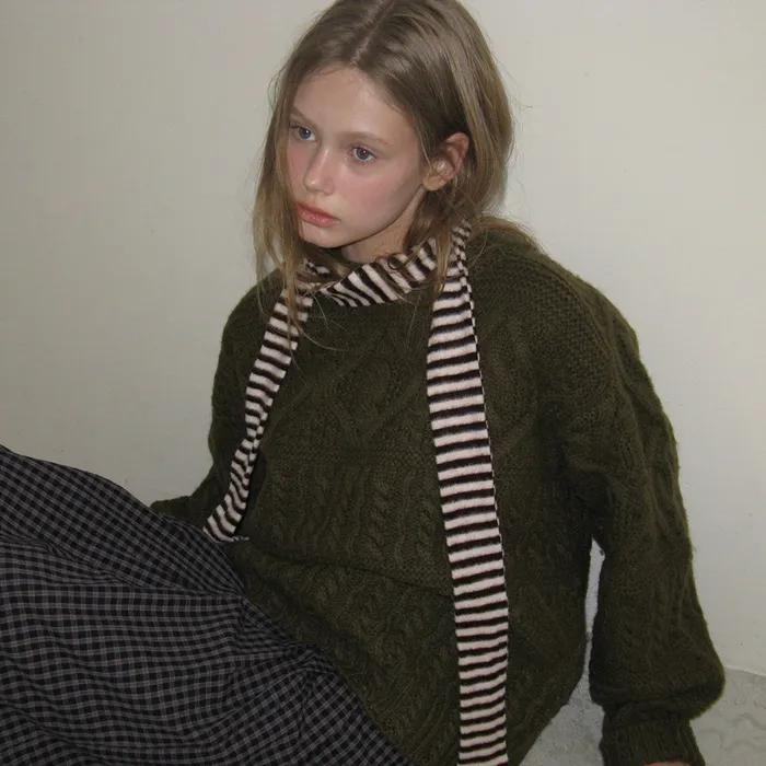 Carol cable knit_khaki