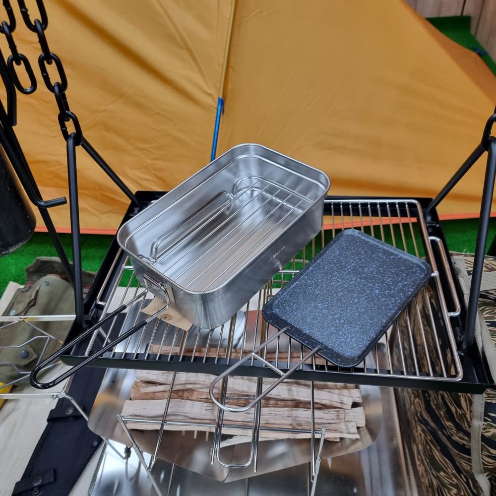 탑앤탑 캠핑 백패킹 트란지아 미니 사각팬 메스틴 세트 사각반합 찜망 스테인리스