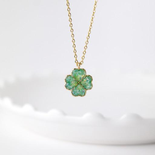 970개돌파🍀 인기상품 그린 클로버 써지컬목걸이