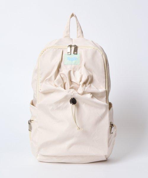 3포켓 스트링 백팩 아이보리