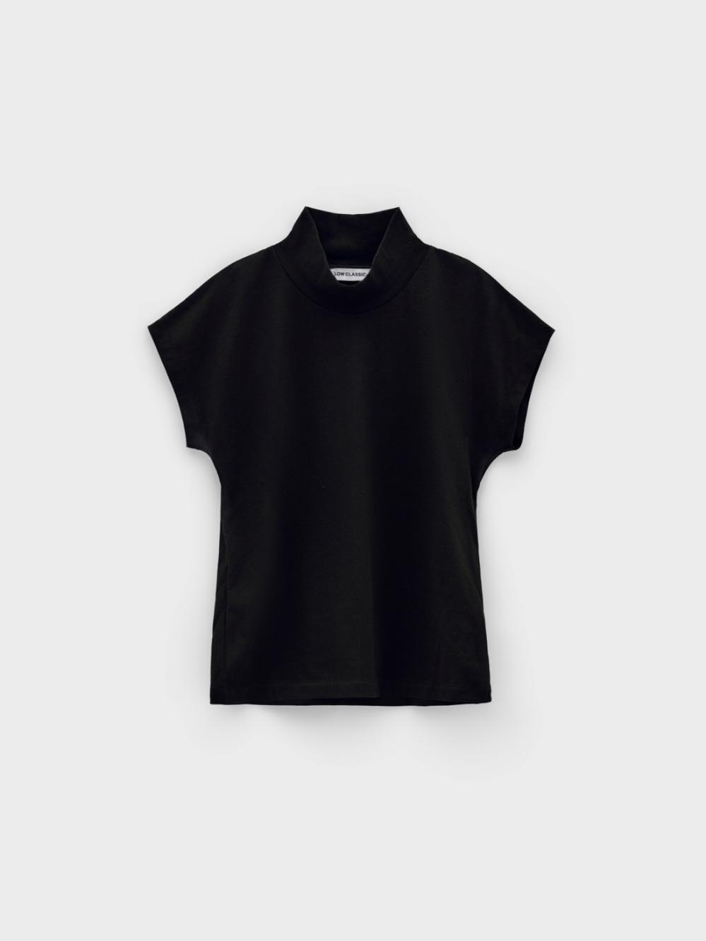 High Neck Half Sleeve T-Shirt_Black
