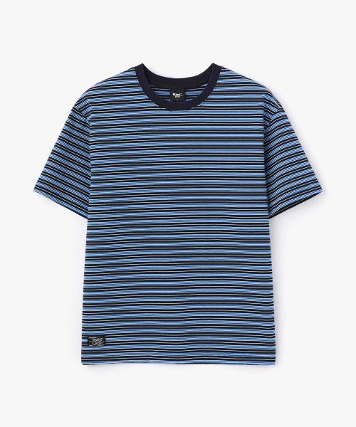 스트라이프 라운드 반팔_NAVY