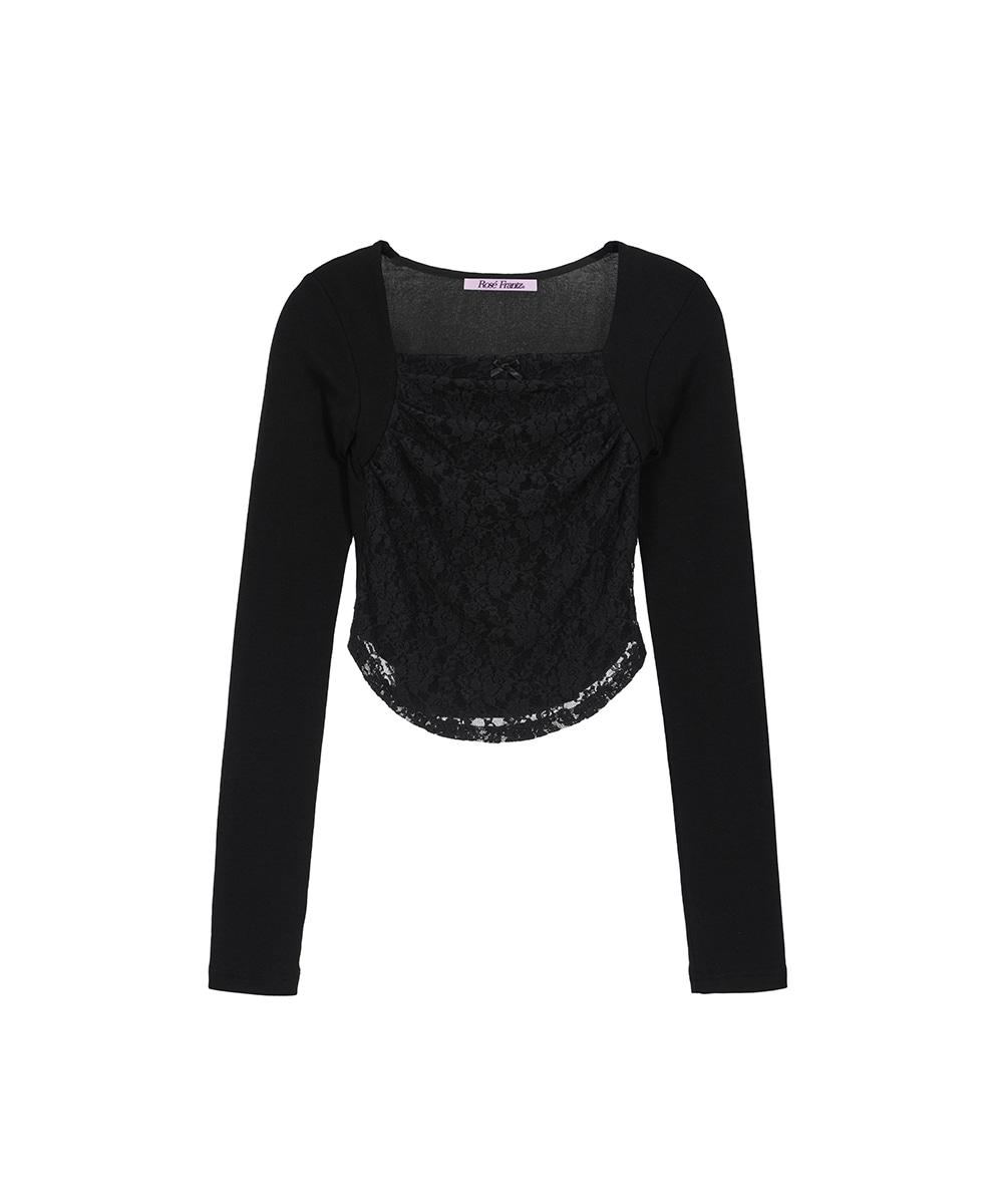 [10/8 예약발송] Lace Layered Long Sleeve [Black]