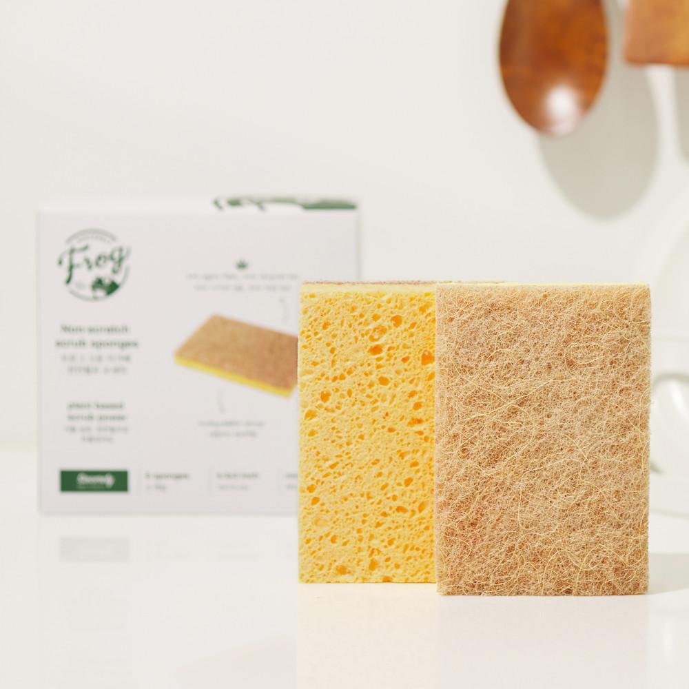 프로그 무흠집 아가베 천연펄프 수세미 6개입 X 2개