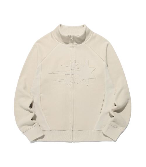 3STARS SWEAT JERSEY ZIP UP_IVORY(NG2EFUM486A)