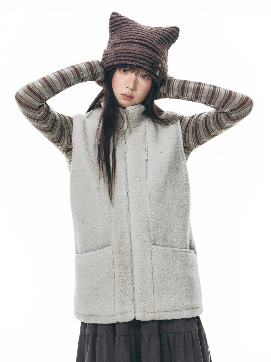TAKEANAP Fleece Cloud Zip Vest