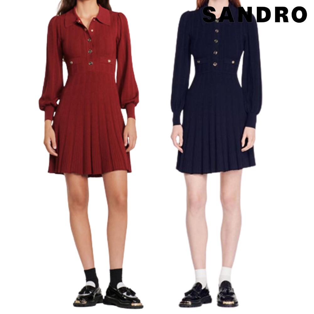 산드로 원피스 여성 니트 플리츠 SFPRO02123