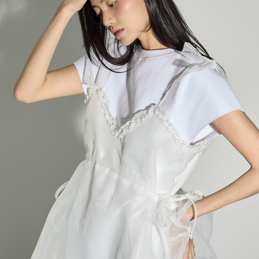 D5449 시스루 벌룬 원피스